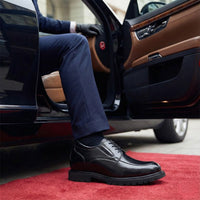 Mr. Charlie Black 8cm | Handcrafted Executive Leather Shoes (3.2")