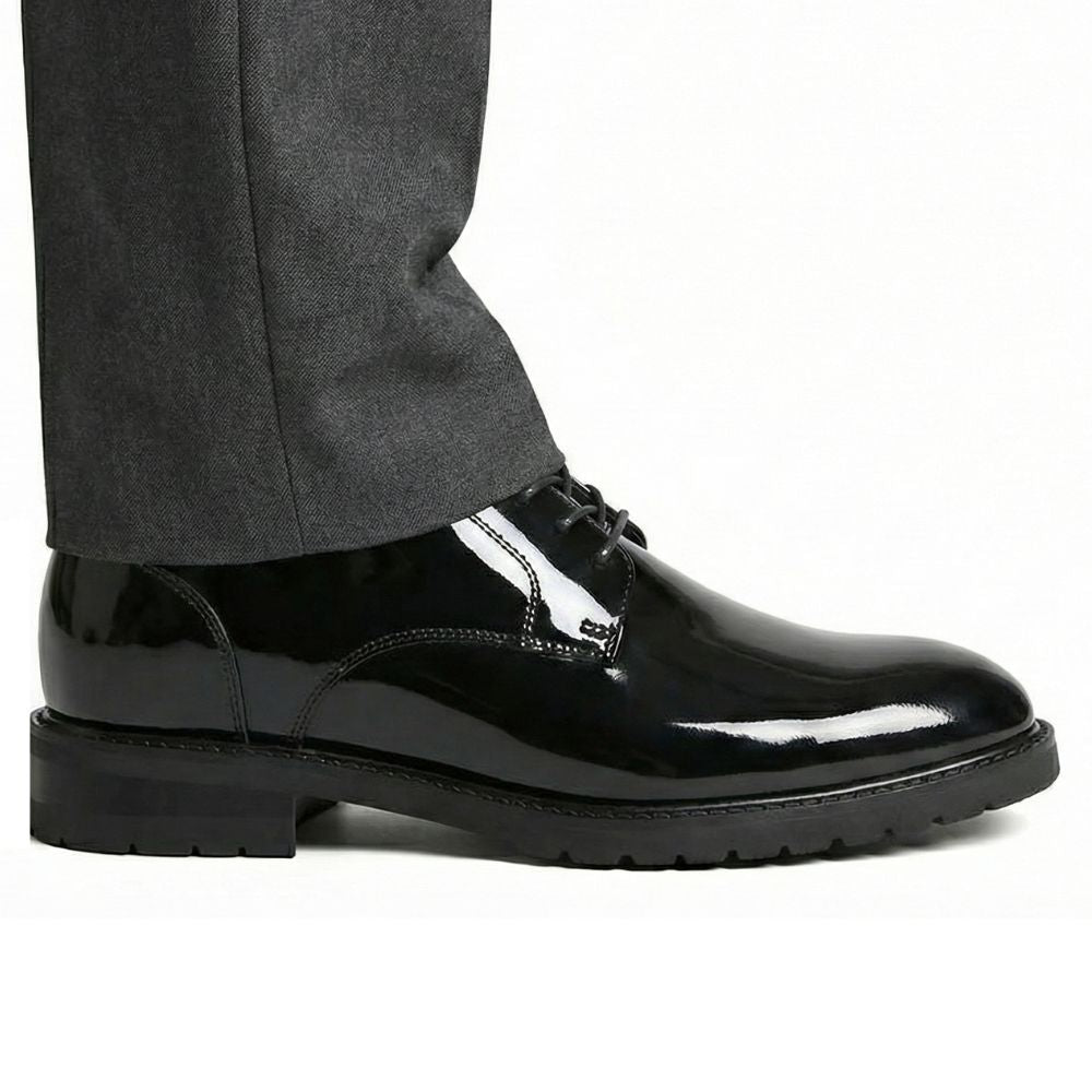 Mr. Orwell Patent Black 10cm | Patent Height-Boosting Formal Shoes (4")