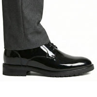 Mr. Orwell Patent Black 10cm | Patent Height-Boosting Formal Shoes (4")