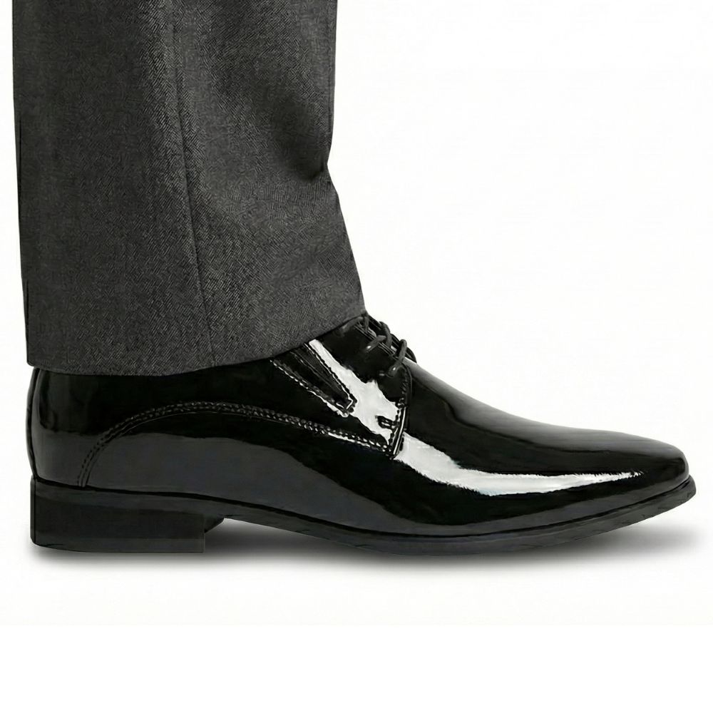 Mr. Parkinson Patent Black 8cm | Patent Formal Elevator Shoes (3.2")