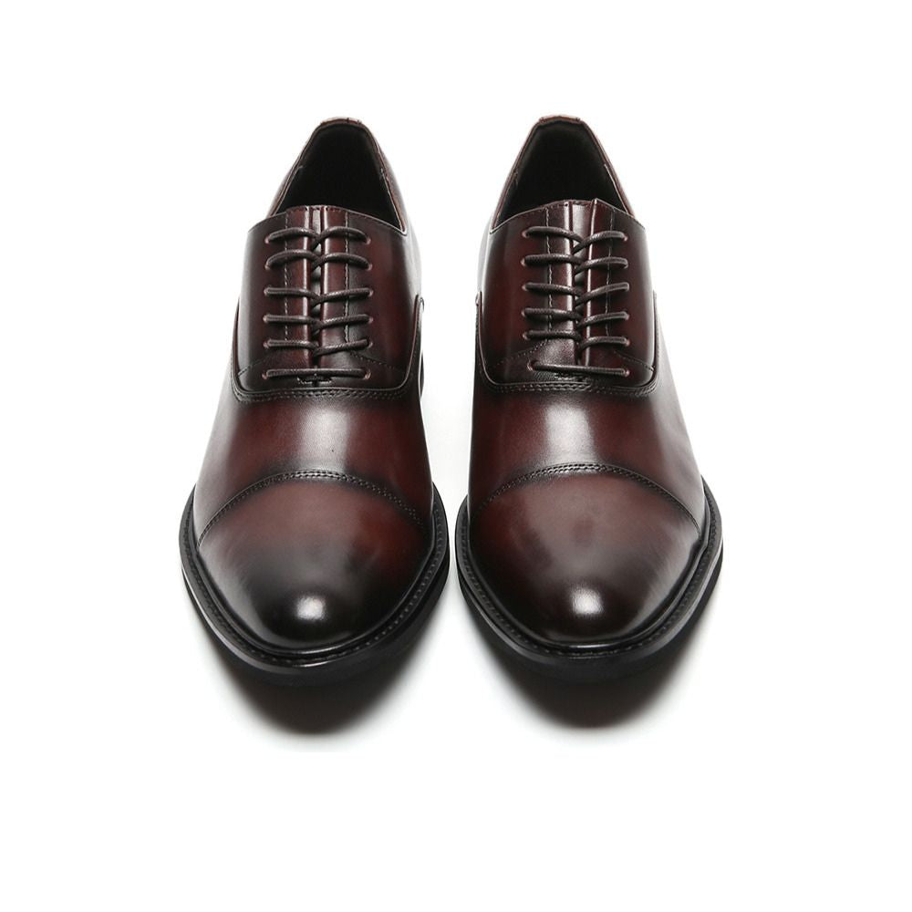 Brown Leather Dress Elevator Shoes
