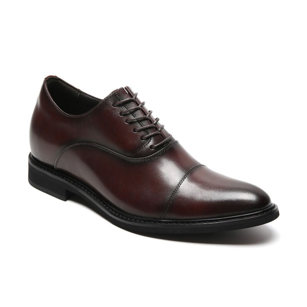 Luxury Brown Business Shoes for Men with lifts