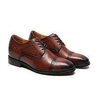 Mr. Mak elevator shoes featuring non-compressing polyurethane JENNEN cushion, breathable lining, and hidden 7cm lift for all-day comfort in formal settings.