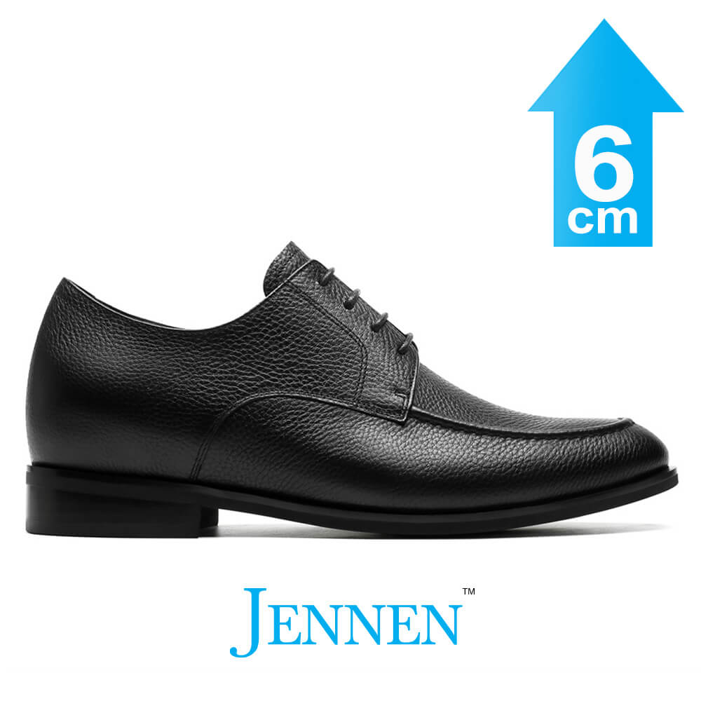 Dr. Malone 6cm 2.4 inches Black Hidden Heel Dress Shoes JENNEN Shoes