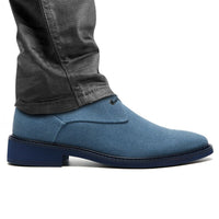 Blue Lace up Elevator Shoes for Men