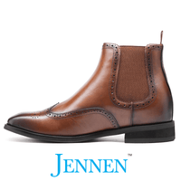 Mr. Aurelius 7cm | 2.8 inches Brown Brogue Elevator Boots