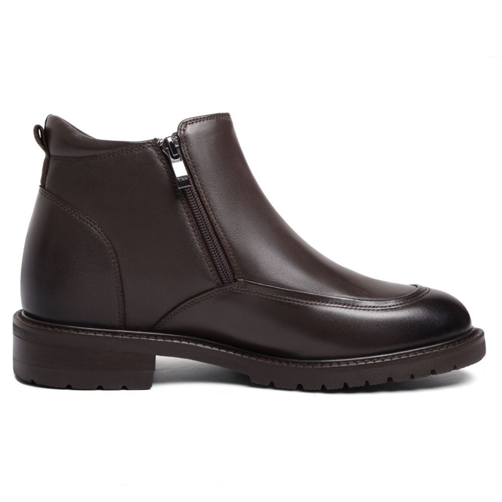 Mr. Mitchell Brown 8cm | Handcrafted Gentleman’s Zipped Boots (3.2")