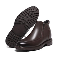 Mr. Mitchell Brown 8cm | Handcrafted Gentleman’s Zipped Boots (3.2")