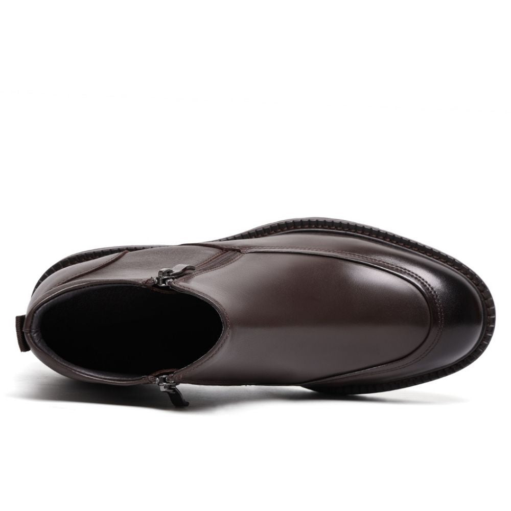 Mr. Mitchell Brown 8cm | Handcrafted Gentleman’s Zipped Boots (3.2")