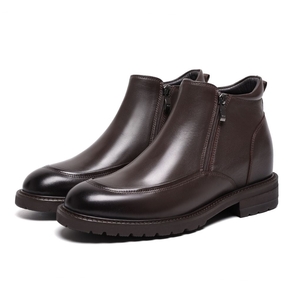 Mr. Mitchell Brown 8cm | Handcrafted Gentleman’s Zipped Boots (3.2")