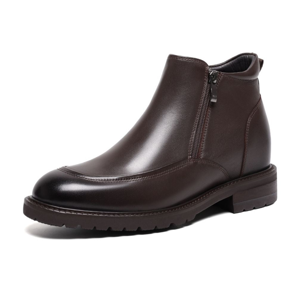 Mr. Mitchell Brown 8cm | Handcrafted Gentleman’s Zipped Boots (3.2")