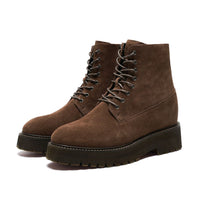 Mr. Moses Brown Beta 11cm | Tall Suede Elevator Boots (4.33")