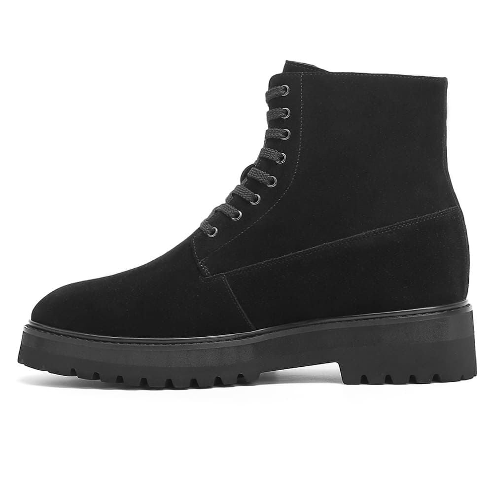 Suede Black Casual Elevator Boots for men