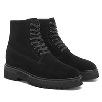 11cm Height Increasing Black Casual Boots for Men
