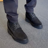 11cm | 4.33 inches Tallest Black Suede Elevator Boots