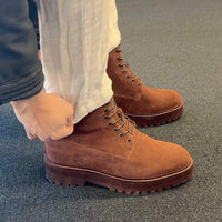 Mr. Moses 11cm | 4.33 inches Tallest Brown Suede Platform Boots