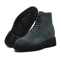 Mr. Moses Dark Grey 11cm | Elevated Suede Boots for Added Height (4.33")