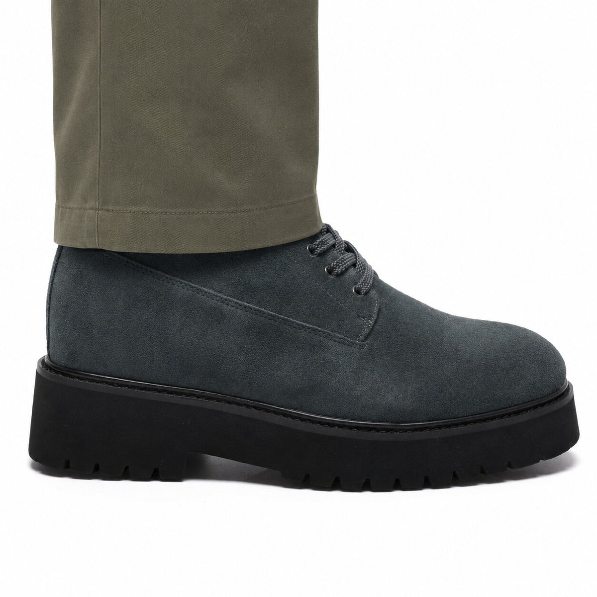Mr. Moses Dark Grey 11cm | Elevated Suede Boots for Added Height (4.33")