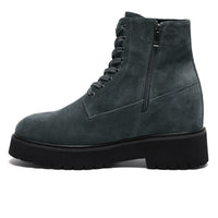 Mr. Moses Dark Grey 11cm | Elevated Suede Boots for Added Height (4.33")