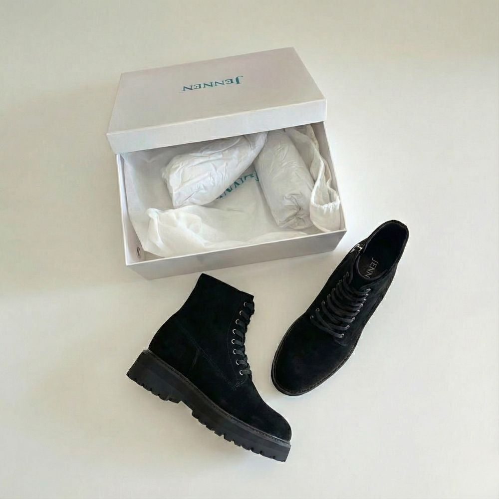 Mr. Moses 11cm | 4.33 inches Tallest Black Suede Elevator Boots