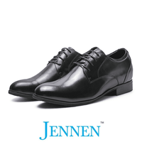 Mr. Aaron Black | 5cm Height Increasing Shoes - Elevator Business Shoes For Men