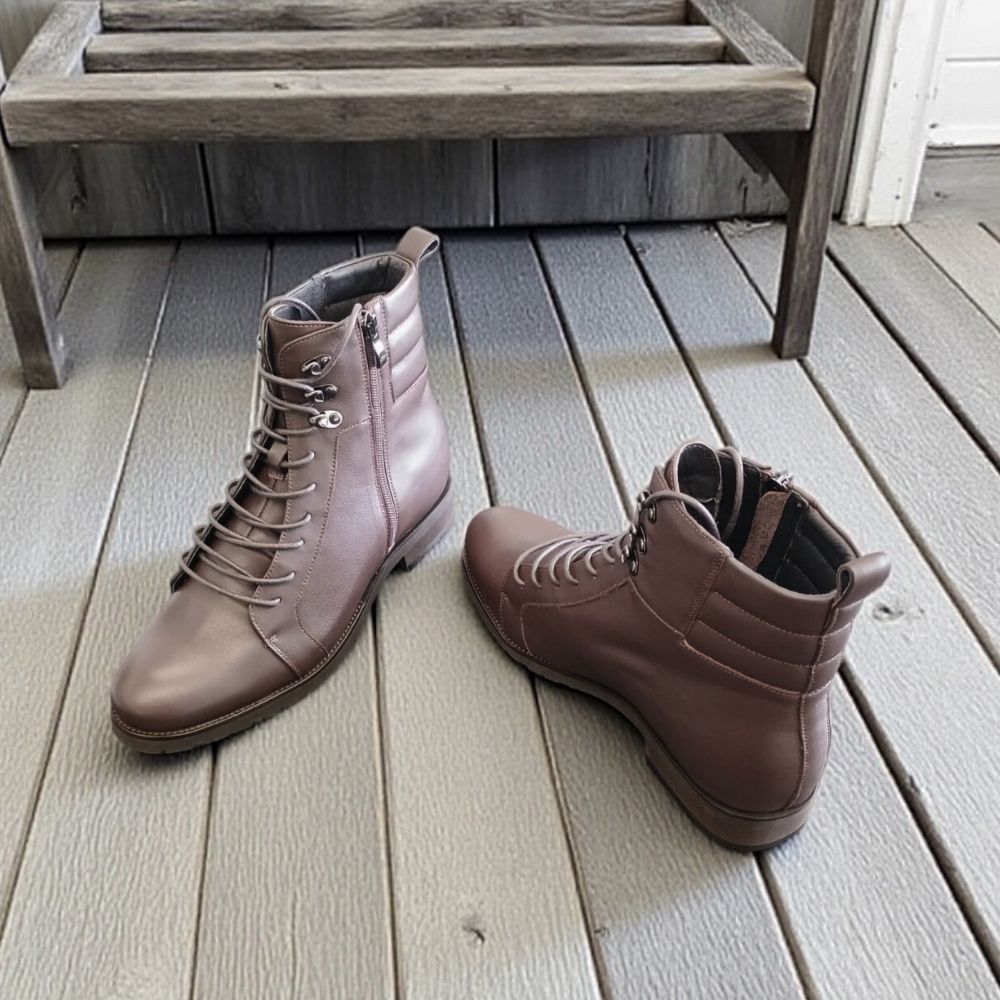 Mr. Abela 8cm | 3.2 inches Brown Stylish Elevator Leather Boots