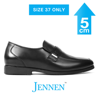 Mr. Brand 5cm | 2 inches Office Style Black Leather Slip On for Men