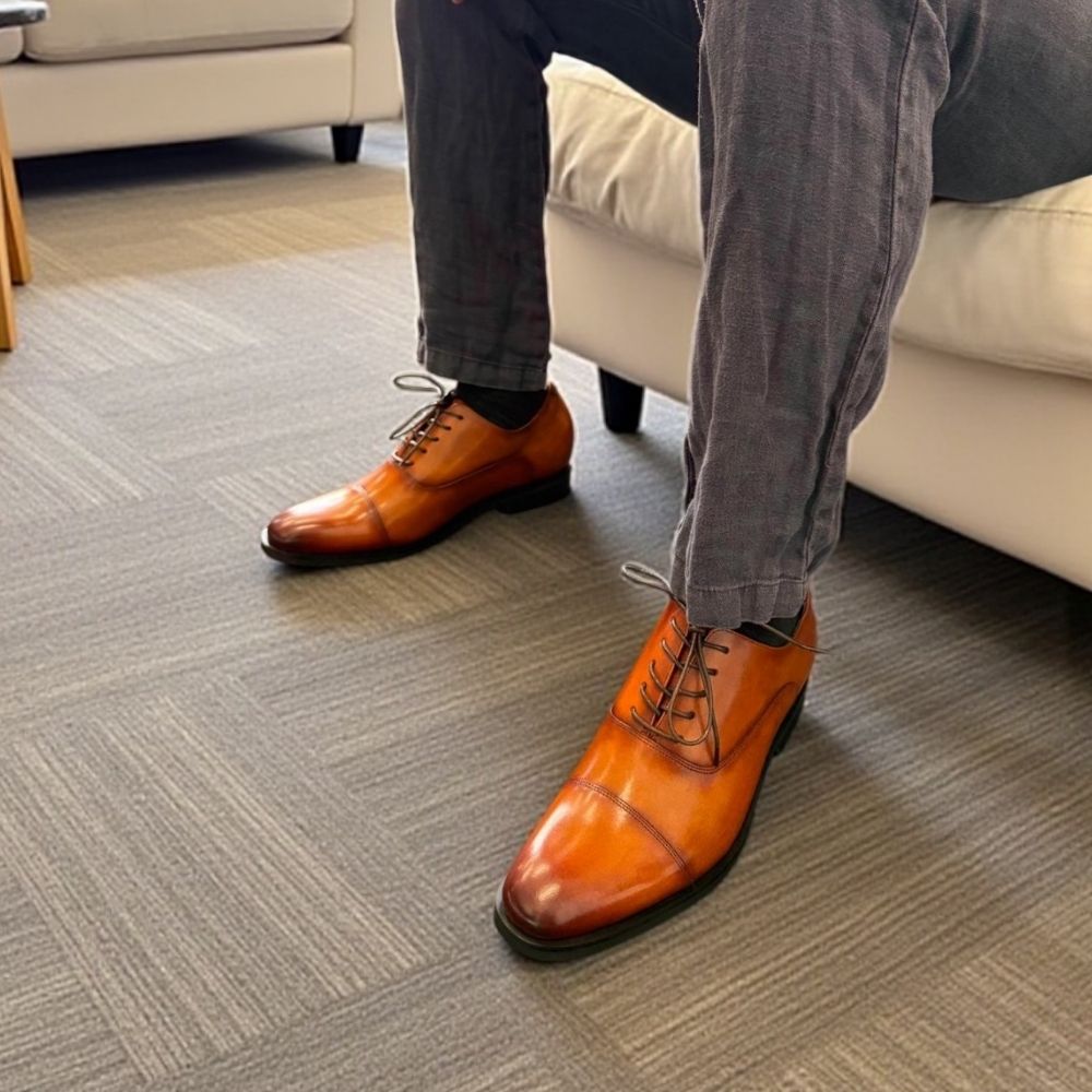 Mr. Curyla Height Increasing formal brown shoes for men