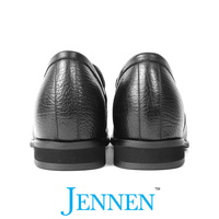 Mr. Deaton 7cm | 2.8 inches Black Leather Slip On Height-Boosting Shoes