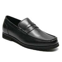 2.4 Inches Height Boost Black leather loafer shoe 
