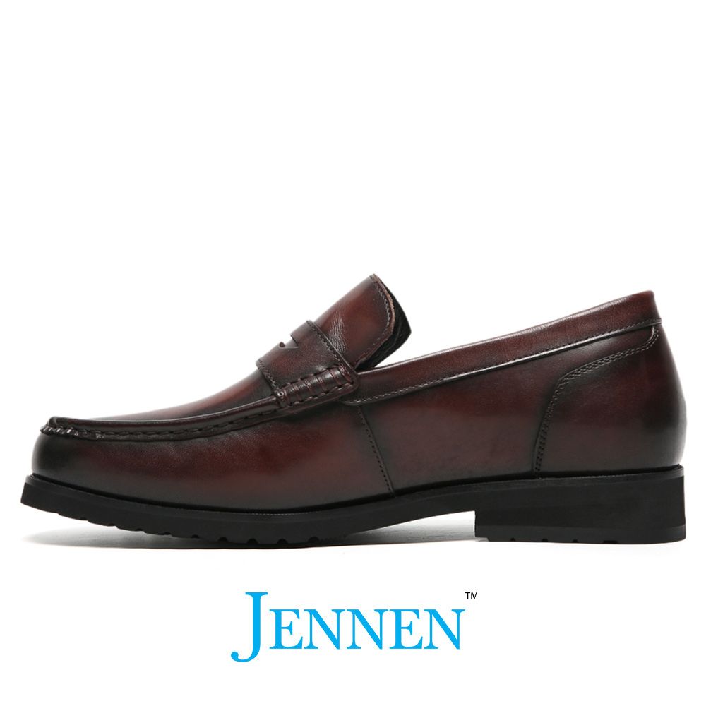 Mr. Dias Brown 6cm | 2.4 Inches Brown Penny Loafers  | Elevator Shoes with Hidden Heels for Men