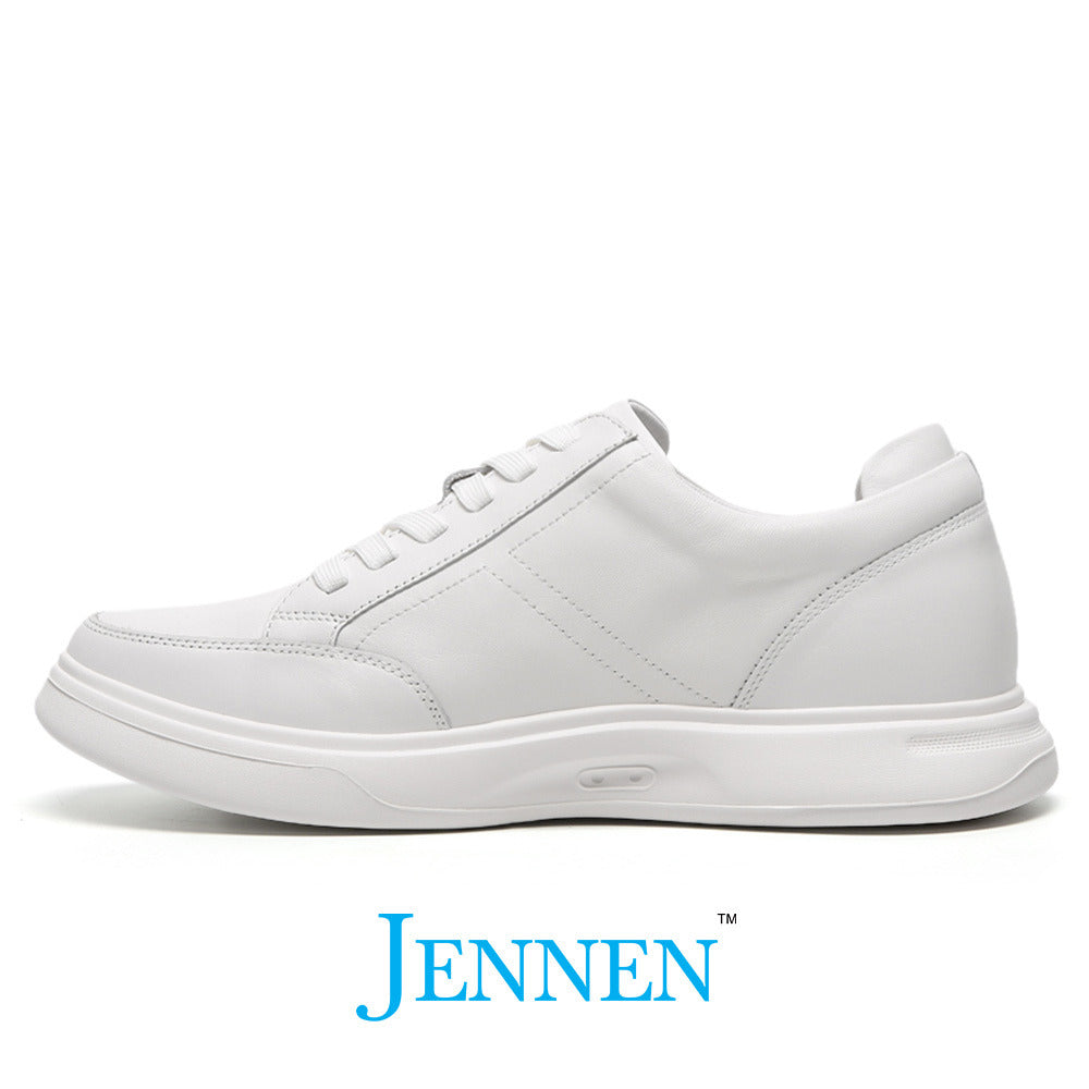 Mr. Federer All White 7cm | 2.8 inches White Elevator Casual Sneakers | Trendy Casual Elevator Shoes for Men