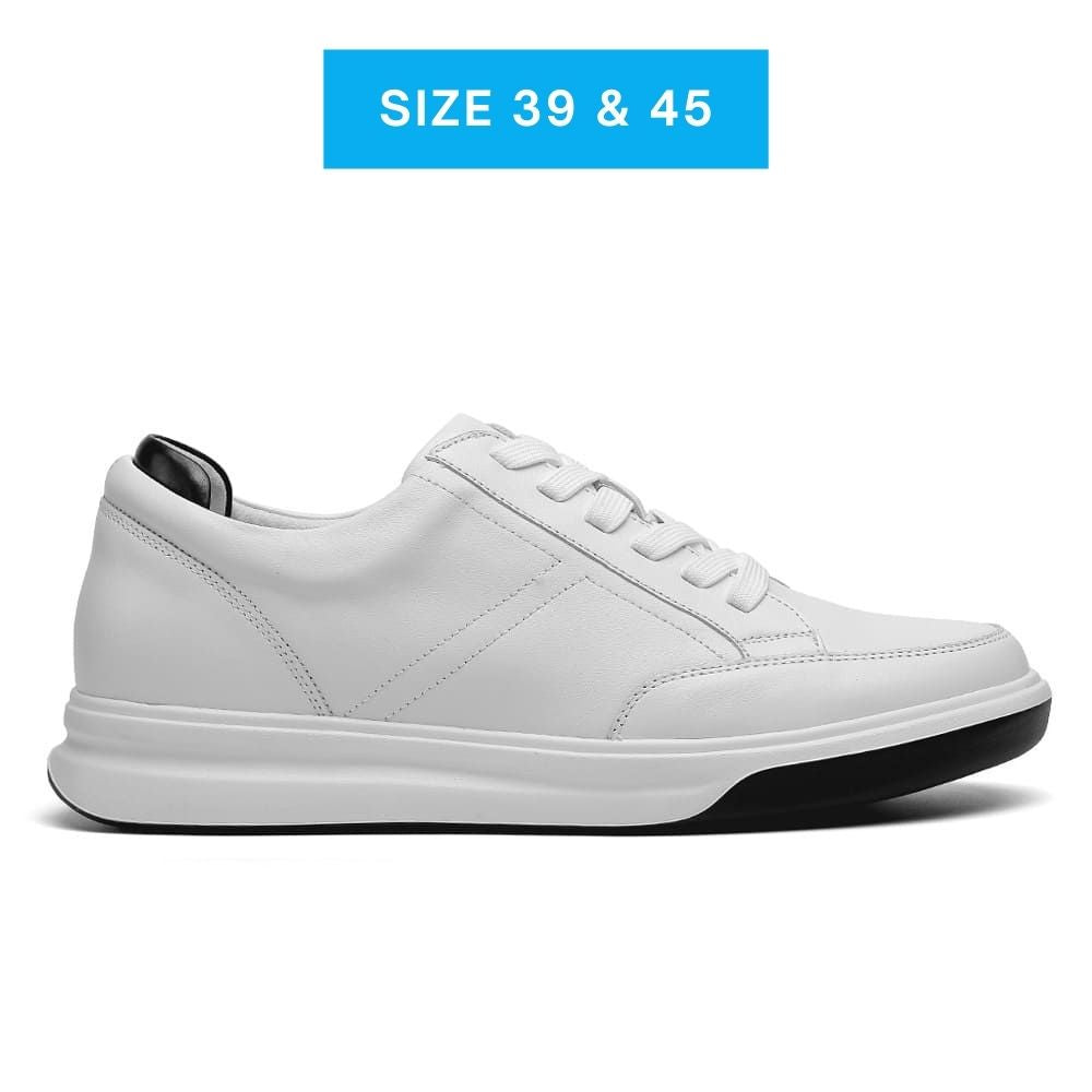 Mr. Federer 7cm | 2.8 inches White Elevated Casual Sneakers for Men