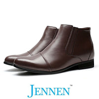 Mr. Ferras Brown 8cm | 3.2 inches Tall Hidden Heel Mens Boots