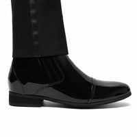 Mr. Ferras Black Patent 8cm | Sleek Patent Elevator Dress Shoes (3.2")