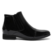 Mr. Ferras Black Patent 8cm | Sleek Patent Elevator Dress Shoes (3.2")