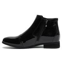 Mr. Ferras Black Patent 8cm | Sleek Patent Elevator Dress Shoes (3.2")