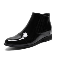 Mr. Ferras Black Patent 8cm | Sleek Patent Elevator Dress Shoes (3.2")