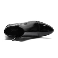Mr. Ferras Black Patent 8cm | Sleek Patent Elevator Dress Shoes (3.2")