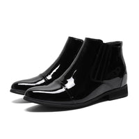 Mr. Ferras Black Patent 8cm | Sleek Patent Elevator Dress Shoes (3.2")