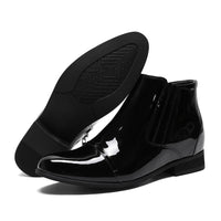 Mr. Ferras Black Patent 8cm | Sleek Patent Elevator Dress Shoes (3.2")
