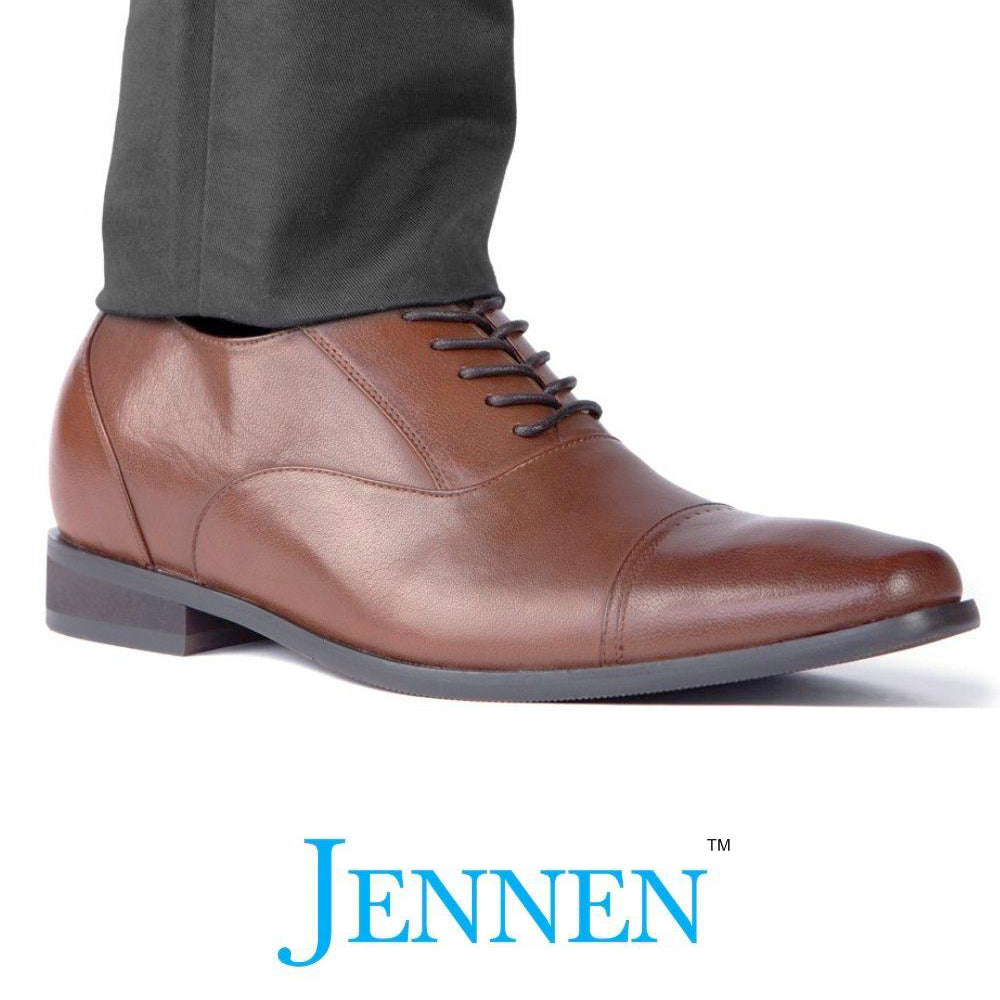 Mr. Gershwin Vegan Brown | 7cm Height Increasing Elevator Wedding Shoes