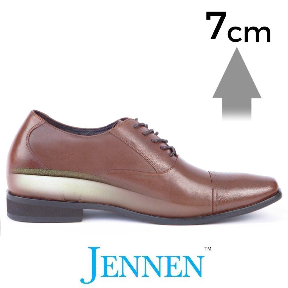 Mr. Gershwin Vegan Brown | 7cm Height Increasing Elevator Wedding Shoes