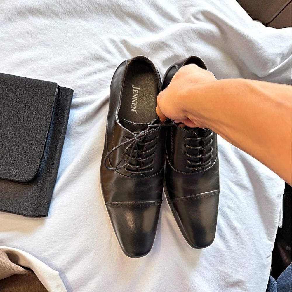 Comfortable and Stylish Tall Men Black Wedding Shoes