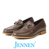 Mr. Gibson 7cm | 2.8 inches Stylish Slip On Brown Leather Elevator Shoes