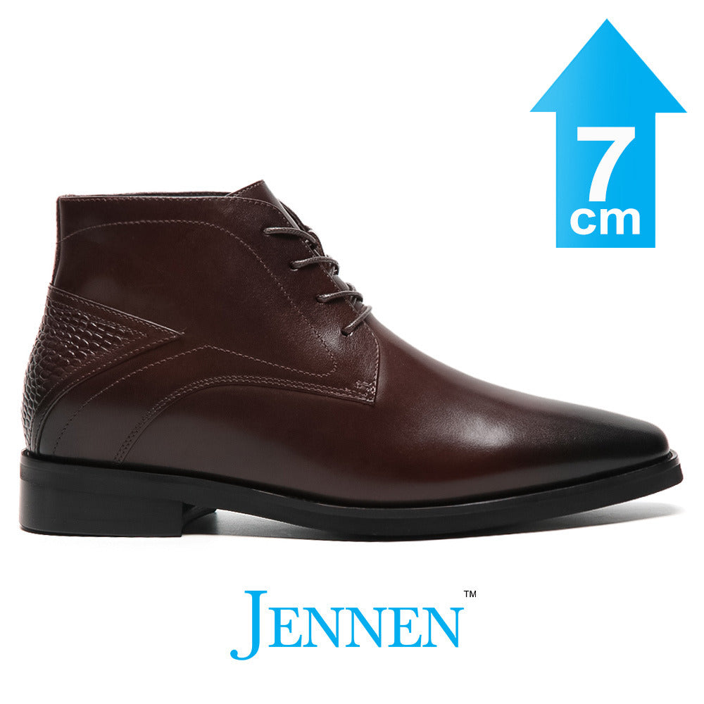 Mr. Hemingway 7cm | 2.8 Inches Brown Chukka Elevator Boots | Stylish Height Increasing Footwear for Men