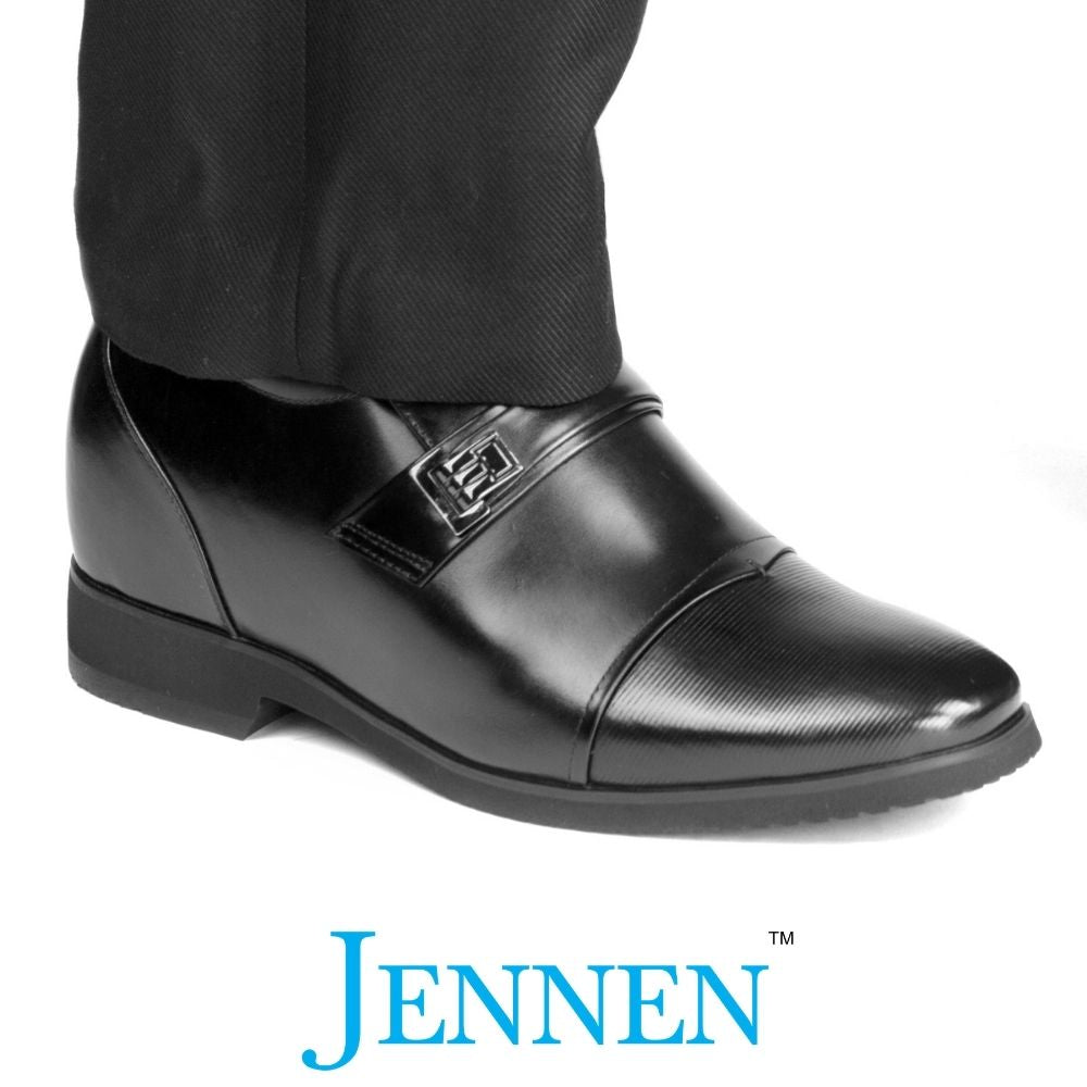 Mr. Janacek Black 10cm | 4 inches Tall Cuban Heel Shoes Men