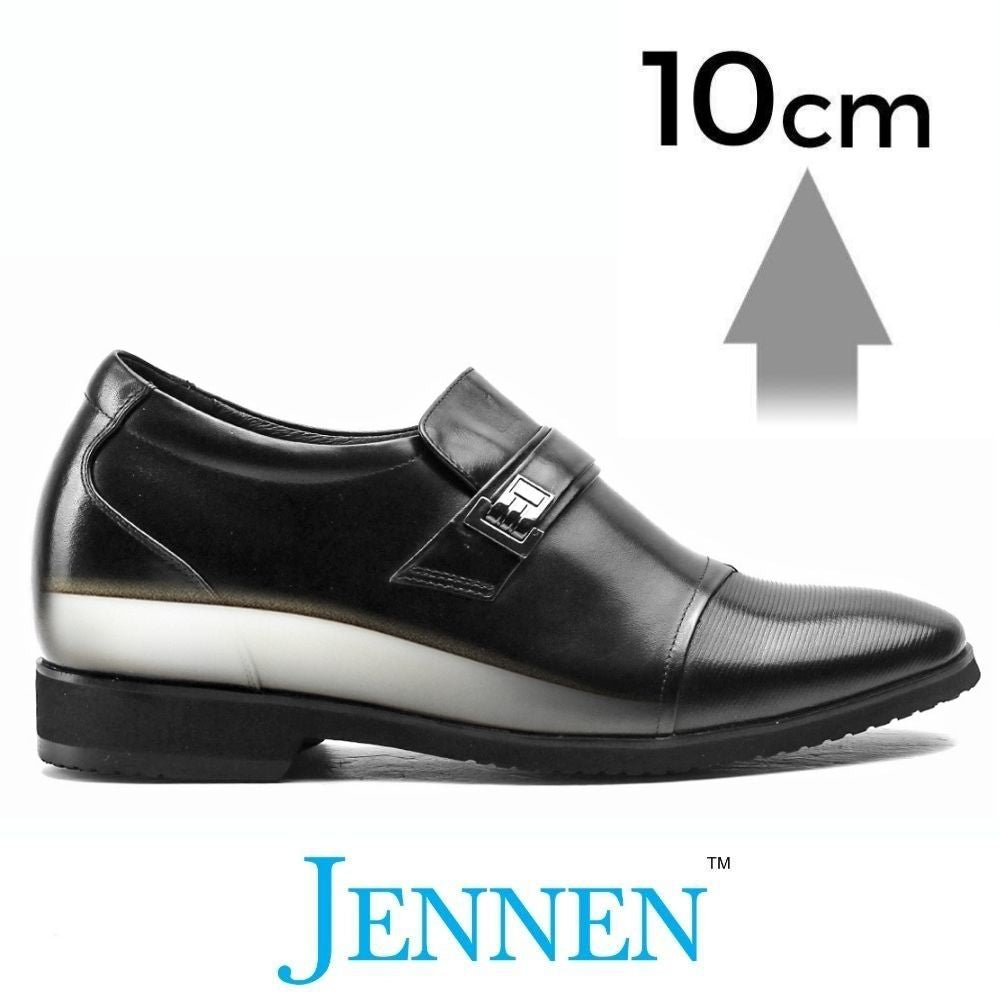 Mr. Janacek Black 10cm | 4 inches Tall Cuban Heel Shoes Men
