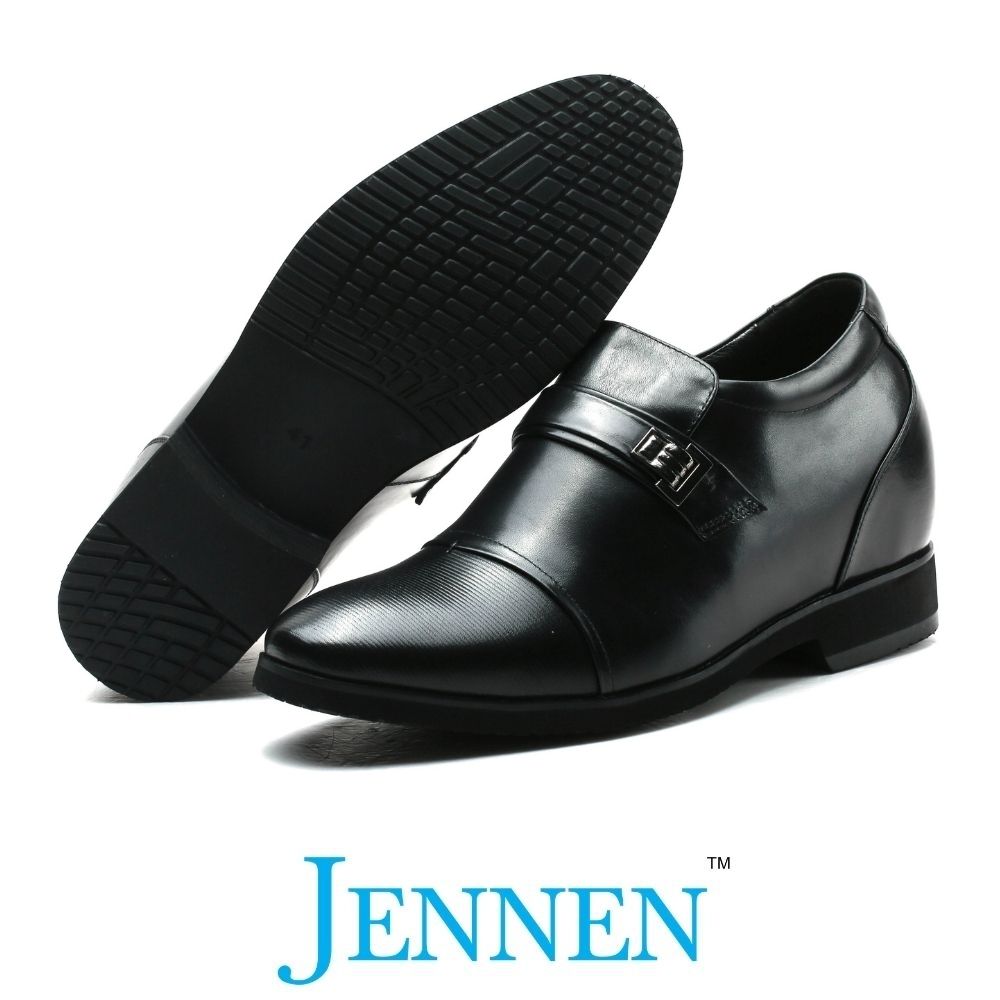 Mr. Janacek Black 10cm | 4 inches Tall Cuban Heel Shoes Men