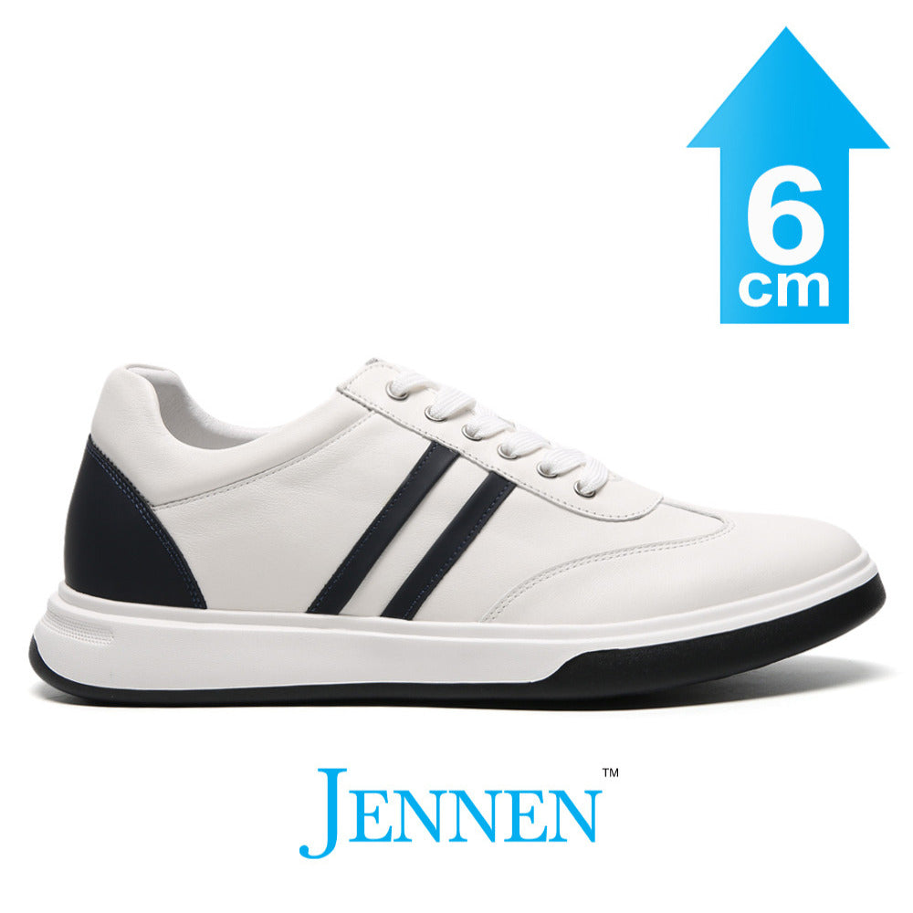 Mr. Jegatheesan 6cm | 2.4 Inches White Elevator Sneakers | Sporty Height Increasing Casual Shoes for Men